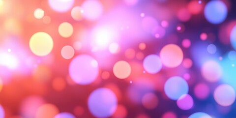 Poster - A vibrant, colorful background with blurred circles in various sizes, creating a dreamy and festive atmosphere.