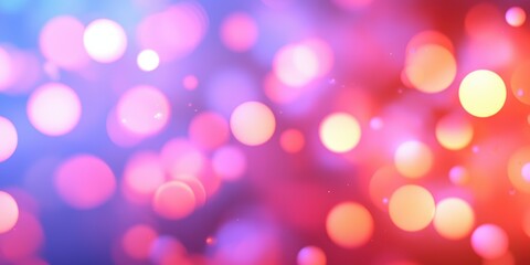 Poster - A vibrant, colorful background of blurred lights in shades of pink, purple, and blue, creating a dreamy, festive atmosphere.