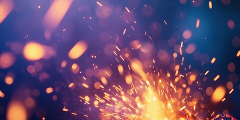 Poster - A vibrant explosion of sparks against a dark background, creating a dynamic and energetic atmosphere.
