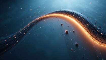 Poster - Dynamic light wave motion abstract art digital visualization modern design high-tech environment conceptual aesthetics