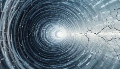 Poster - Exploring the depths of a futuristic tunnel digital realm 3d visualization light emission abstract perspective energy flow