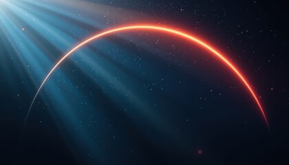 Poster - Celestial phenomenon illuminates the horizon outer space digital art cosmic environment ethereal viewpoint awe-inspiring concept for universe exploration