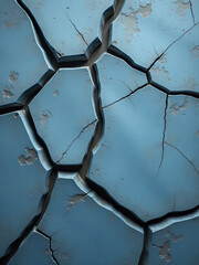 Aufkleber - Toned Rock Texture Forms A Cracked Stone Surface With Abstract Blue Background And Ample Space For Your Custom Design Message.