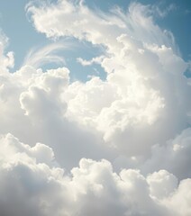 Wall Mural - Soft white clouds swirling and merging in a gentle vortex, ethereal and dreamy, clouds, overcast