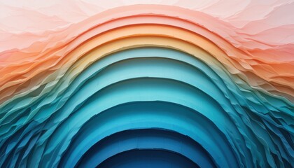 Poster - Colorful paper waves design abstract art digital creation studio environment close-up view contemporary concept for visual appeal