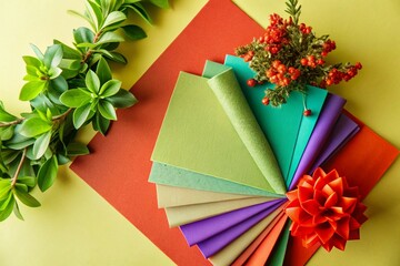 Poster - Top-down view, deep purple paper on burgundy background
