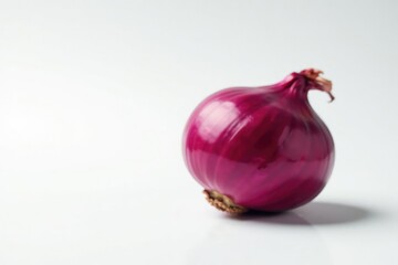 Wall Mural - Single red onion, vibrant color, clean white backdrop, alliums, plant