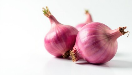 Wall Mural - Single red onion, vibrant color, clean white backdrop, picture, botanical, bulb