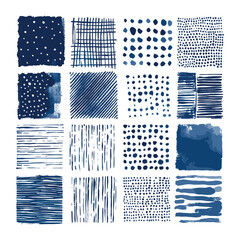 hand-drawn seamless grunge pattern tiles in ink style