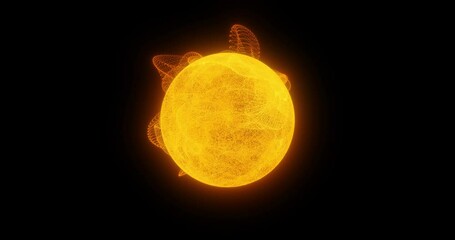 Wall Mural - an abstract star with a raging atmosphere. magic sphere. looped seamless animation.
