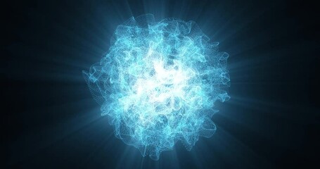 Wall Mural - an abstract star with a raging atmosphere. magic sphere. looped seamless animation.