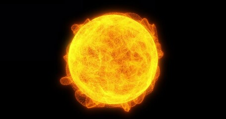 Wall Mural - an abstract star with a raging atmosphere. magic sphere. looped seamless animation.