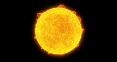 Wall Mural - an abstract star with a raging atmosphere. magic sphere. looped seamless animation.
