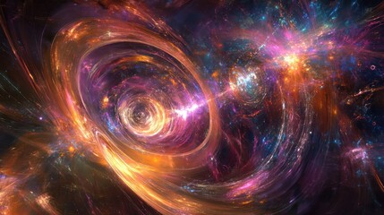 Wall Mural - A beautiful and colorful depiction of cosmic space phenomena