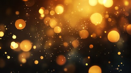 Poster - A vibrant display of golden bokeh lights, creating a dreamy and magical atmosphere for creative projects.
