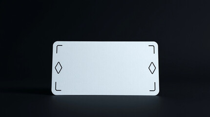 Aufkleber - Blank white card shows diamond pattern on dark surface. Clean background for design. Simple rectangle is minimal and modern. Card lies ready for text. Shiny with elegant style.