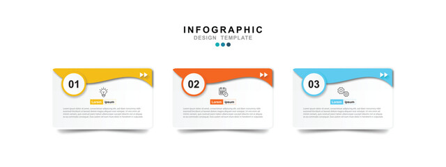Fototapete - Infographic 3 options design elements for your business data. Vector Illustration.
