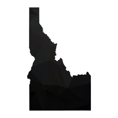 Wall Mural - Abstract Polygon - Low Poly Color Black Idaho map. Vector Illustration eps10.	

