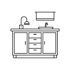 Wall Mural - kitchen island icon, kitchen island vector illustration-simple illustration of kitchen island, perfe