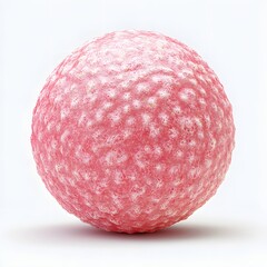 Poster - Close-up image of a pink sphere with a detailed textured surface. The sphere is isolated on a white background. Pink Sphere with Textured Surface Isolated on a white background.