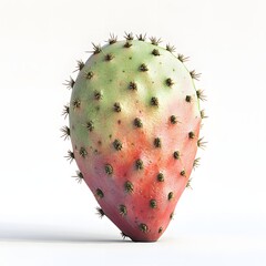 Poster - A vibrant close up shot of a prickly pear cactus fruit, displaying its unique texture and color. Prickly Pear Cactus Fruit Isolated on a white background.