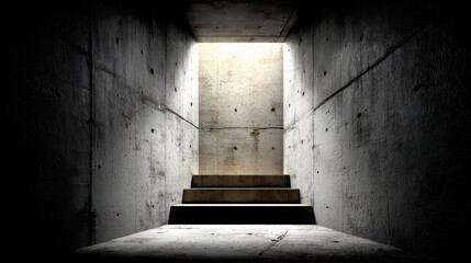 Poster - A dark room with light streaming in through an opening symbolizing enlightenment and discovery in shadows