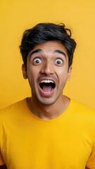Aufkleber - A person showing surprise and shock on their face.