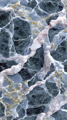 Fototapete - Elegant Abstract Minimalist Art in Blue, Marble and Gold tones showcasing a Unique Texture and Intricate Patterns for Modern Interior Design