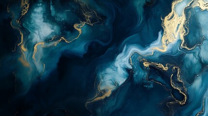 Wall Mural - abstract watercolor paint background in deep navy, offering a rich and textured visual effect.