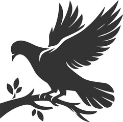 pigeon bird silhouette vector