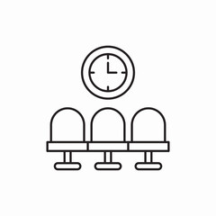 Poster - Waiting room airport chairs icon vector sign