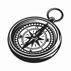 classic compass silhouette with direction needle