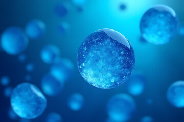 Aufkleber - Microscopic Cell Structure in Glowing Light – Futuristic Biotechnology and Molecular Research Background for Genetic Engineering and Biomedical Innovation Concepts cells in the microscope