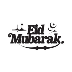 Aufkleber - Modern Calligraphy for Happy Eid Al Fitr White Background.