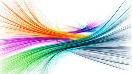 Poster - Abstract Rainbow Stream Engraving Sketch - Futuristic abstract background featuring vibrant rainbow streams, symbolizing energy, flow, innovation, connection, and dynamism
