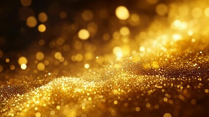 Wall Mural - golden glitter sparkling bokeh background with glittering particle for luxury abstract backdrop, cel