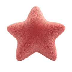 Poster - Isolated pinkish fuzzy star shape object with intricate furry texture details
