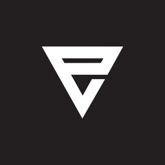 Poster - Triangle shape VP logo design vector template.