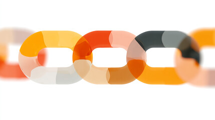 Poster - Abstract chain links background, geometric shapes, connecting elements, modern design, colorful rings art