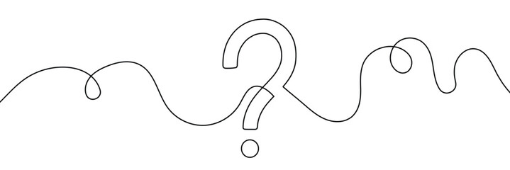 Aufkleber - Question mark linear background. One continuous drawing of a question mark. Vector illustration 