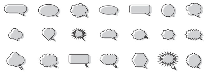 Wall Mural - speech bubbles with shadow set