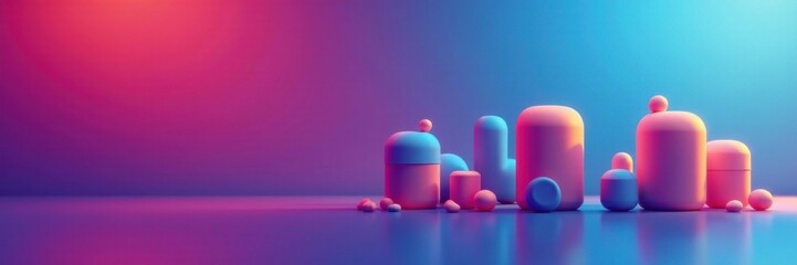 Sleek Gradient App Icons on Minimalist Background, digital, gradient