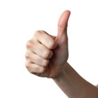 © Alex - Woman human hand raises a thumb, signaling approval or positive feedback