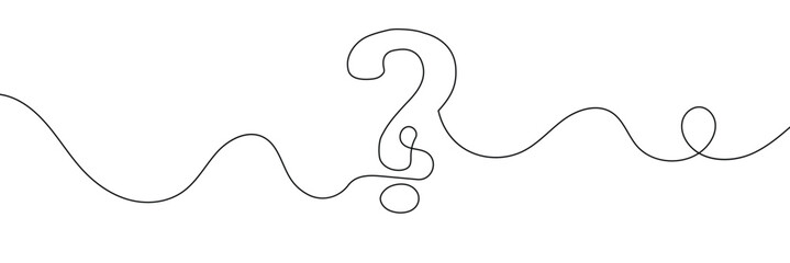 Aufkleber - Question mark linear background. One continuous drawing of a question mark. Vector illustration 