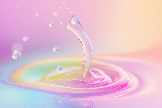 Pastel shine background with a twisting vibrant drop effect
