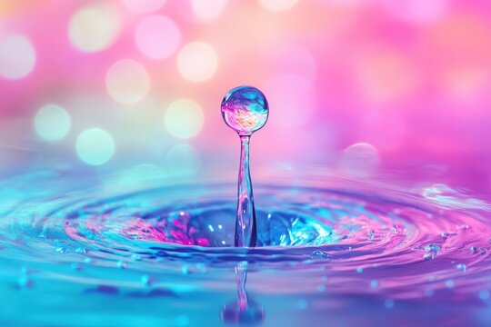 Pastel shine effect with a twisting vibrant drop element