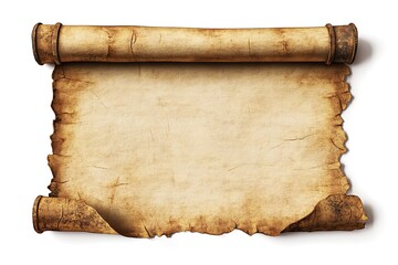 Poster - Antique paper scroll with aged texture unrolled and ready for text or illustration