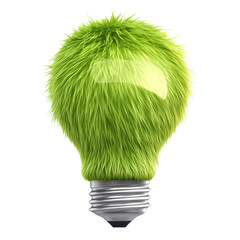 Poster - Sustainable energy concept with grass covered light bulb representing ecology
