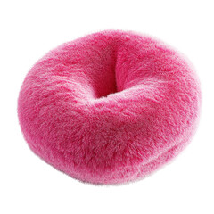 Poster - Abstract rendering of a fuzzy pink donut-shaped form on a white background