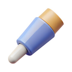 Poster - Abstract 3D Cosmetic Applicator with Blue and Beige Design